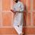 Grey color smart and ethnic cotton blend designer kurta payjama