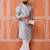 Grey color smart and ethnic cotton blend designer kurta payjama