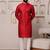 Red color smart and ethnic cotton blend designer kurta payjama