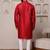 Red color smart and ethnic cotton blend designer kurta payjama