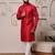 Red color smart and ethnic cotton blend designer kurta payjama