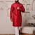 Red color smart and ethnic cotton blend designer kurta payjama
