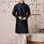 Black color graceful ethnic kurta payjama for men's festive looks