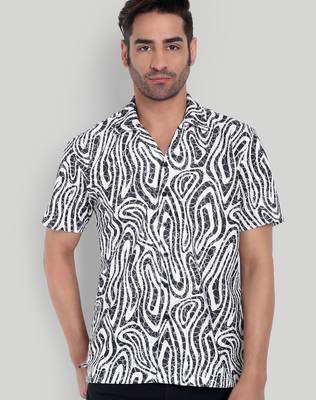 Black color smart cotton blended  designer printed graceful casual shirt 1