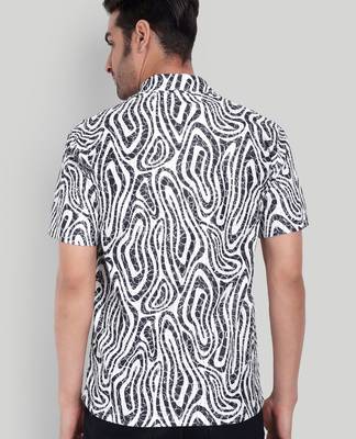 Black color smart cotton blended  designer printed graceful casual shirt 2