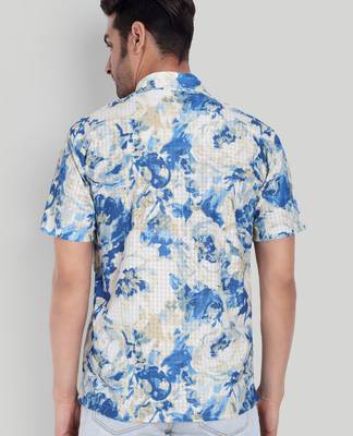 Blue color smart cotton blended  designer printed graceful casual shirt 2