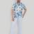 Blue color smart cotton blended  designer printed graceful casual shirt