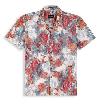 Orange color smart cotton blended  designer printed graceful casual shirt 5