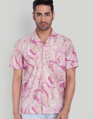 Pink color smart cotton blended  designer printed graceful casual shirt 1