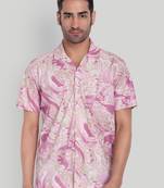 Pink color smart cotton blended  designer printed graceful casual shirt