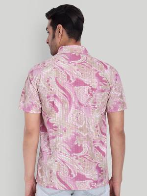 Pink color smart cotton blended  designer printed graceful casual shirt 2