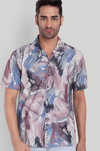 Multy color smart cotton blended  designer printed graceful casual shirt