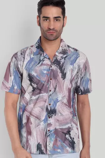 Multy color smart cotton blended  designer printed graceful casual shirt