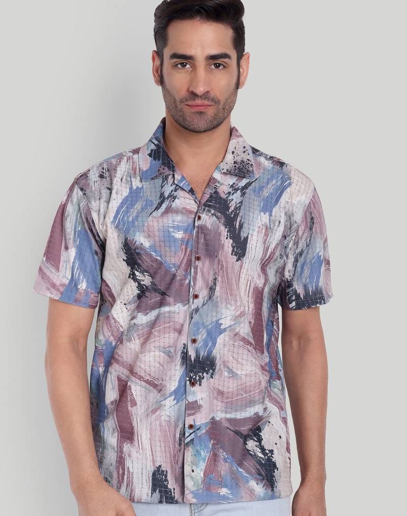 Multy color smart cotton blended  designer printed graceful casual shirt