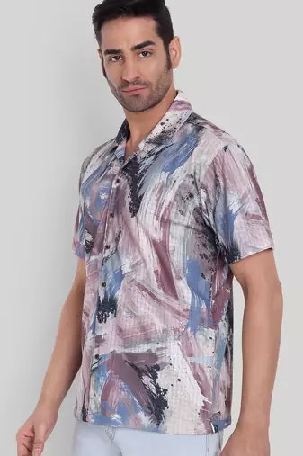 Multy color smart cotton blended  designer printed graceful casual shirt