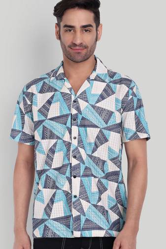 Multy color smart cotton blended  designer printed graceful casual shirt