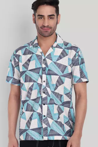 Multy color smart cotton blended  designer printed graceful casual shirt