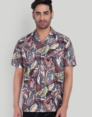 Brown color smart cotton blended  designer printed graceful casual shirt 1