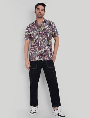 Brown color smart cotton blended  designer printed graceful casual shirt 3