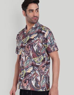 Brown color smart cotton blended  designer printed graceful casual shirt 4
