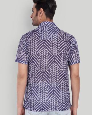 Blue color smart cotton blended  designer printed graceful casual shirt 2