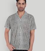 Olive green color smart cotton blended  designer printed graceful casual shirt