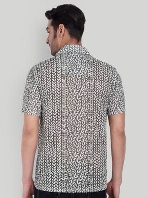 Olive green color smart cotton blended  designer printed graceful casual shirt 2