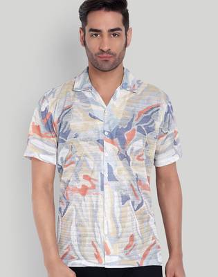 Beige color smart cotton blended  designer printed graceful casual shirt 1