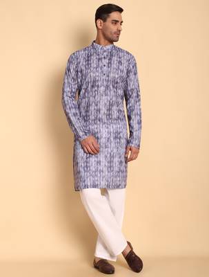 Purple color beautiful printed smart ceremonial kurta payjama 1