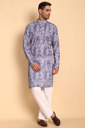Purple color beautiful printed smart ceremonial kurta payjama