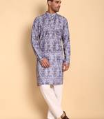 Purple color beautiful printed smart ceremonial kurta payjama