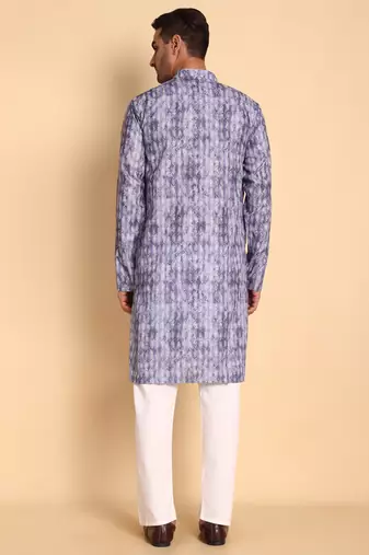 Purple color beautiful printed smart ceremonial kurta payjama