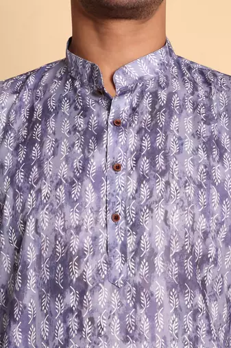 Purple color beautiful printed smart ceremonial kurta payjama