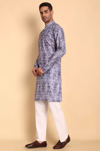 Purple color beautiful printed smart ceremonial kurta payjama