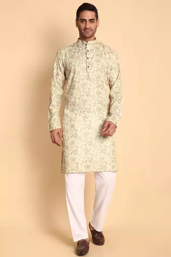 Pink color beautiful printed smart ceremonial kurta payjama