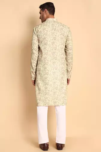 Pink color beautiful printed smart ceremonial kurta payjama