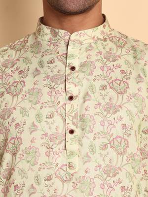 Pink color beautiful printed smart ceremonial kurta payjama 3