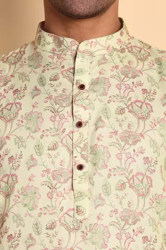 Pink color beautiful printed smart ceremonial kurta payjama