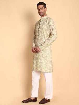 Pink color beautiful printed smart ceremonial kurta payjama 4