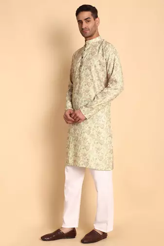 Pink color beautiful printed smart ceremonial kurta payjama