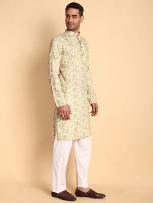 Pink color beautiful printed smart ceremonial kurta payjama 5