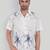 White color smart printed casual shirt for men