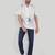 White color smart printed casual shirt for men