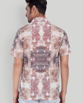 Brown color smart printed casual shirt for men 2