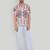 Brown color smart printed casual shirt for men