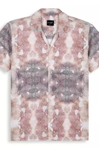 Brown color smart printed casual shirt for men