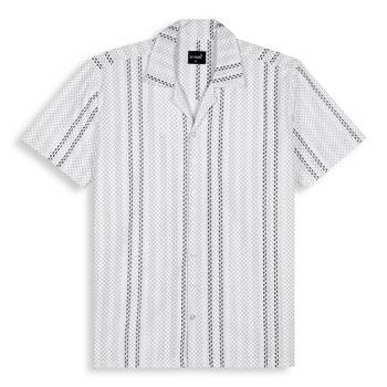 White color smart printed casual shirt for men 5
