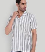 Grey color smart printed casual shirt for men