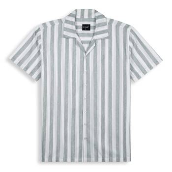 Grey color smart printed casual shirt for men 5