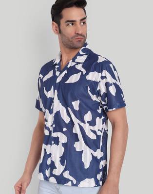 Blue color smart printed casual shirt for men 4